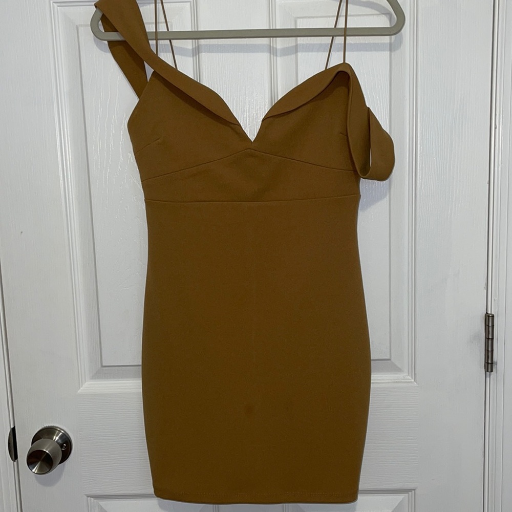 Olive off shoulder mini dress